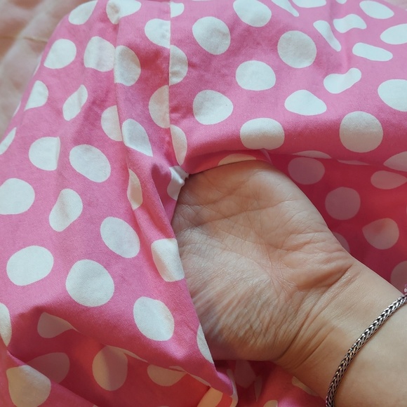 Pink swing skirt with white polka dots- Size Small - Picture 6 of 10